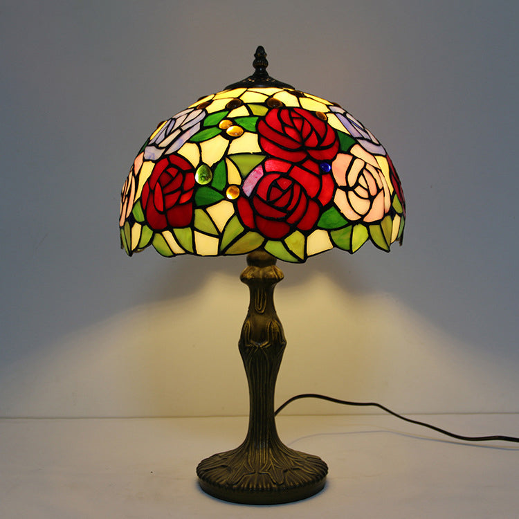 Schüssel Nachttisch Lampe Single-Bulb Buntglas Tiffany Tisch leichte Ideen für das Restaurant