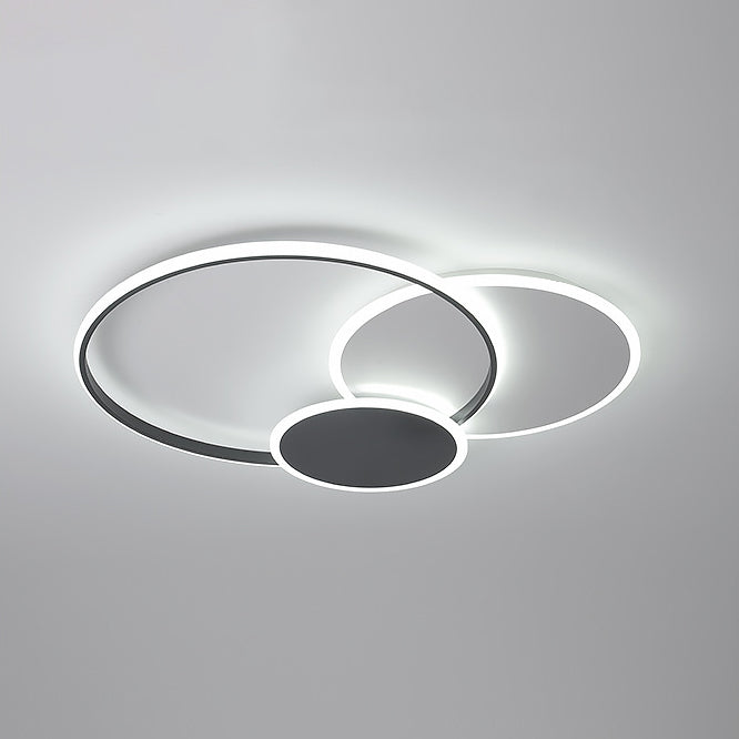 Plafonnier LED en métal de style minimaliste avec cercles