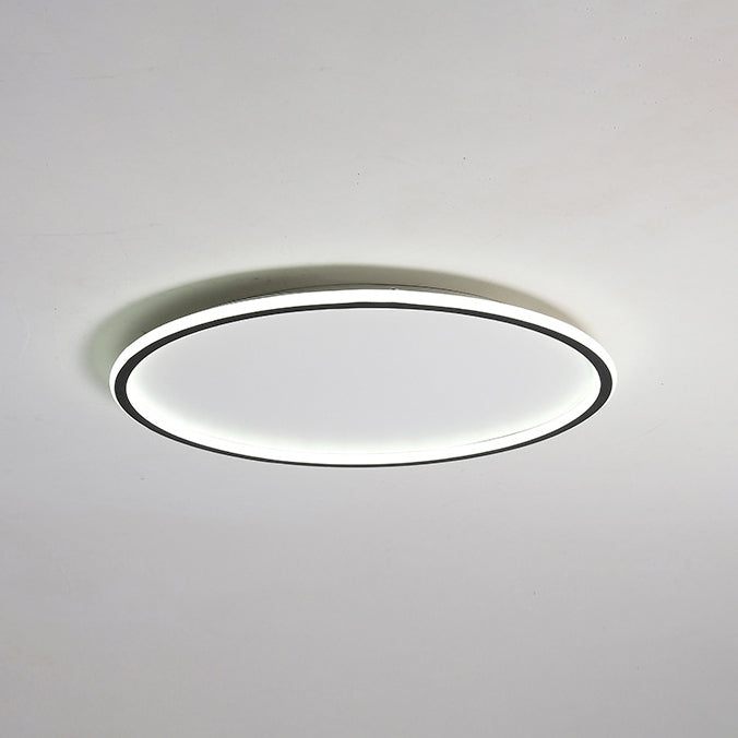 Circular Flush Ceiling Light Fixture Modern Metal LED Black Flush Mount Light Fixture