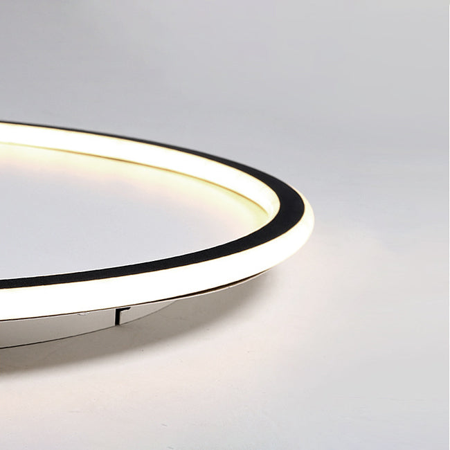 Circular Flush Ceiling Light Fixture Modern Metal LED Black Flush Mount Light Fixture