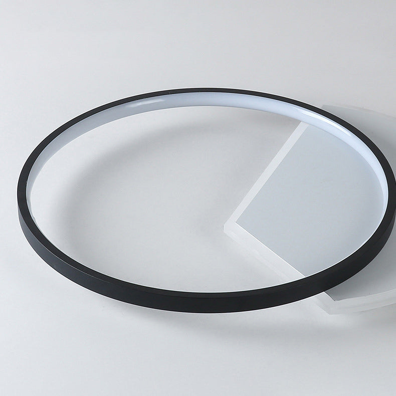 Luminaire encastré rond plafonnier de chambre à coucher LED en métal moderne, Noir et blanc