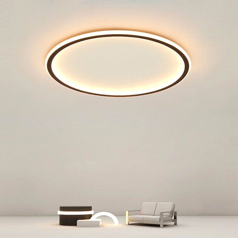 Black Circle Flush Ceiling Light Fixture Nordic Style LED Metal Flush Mount Light