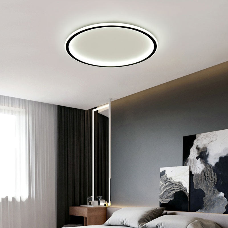 Black Circle Flush Ceiling Light Fixture Nordic Style LED Metal Flush Mount Light