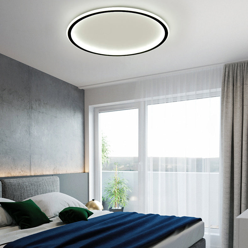Black Circle Flush Ceiling Light Fixture Nordic Style LED Metal Flush Mount Light