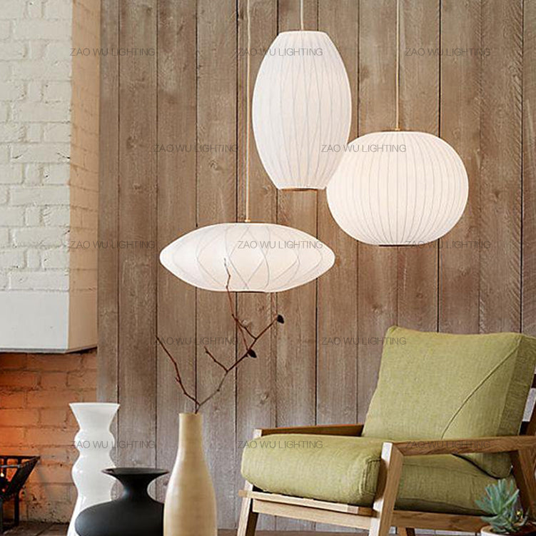 Zeitgenössische schattierte Suspension Anhänger Leichter Stoff Esszimmer Hanges Lichtkit in Weiß