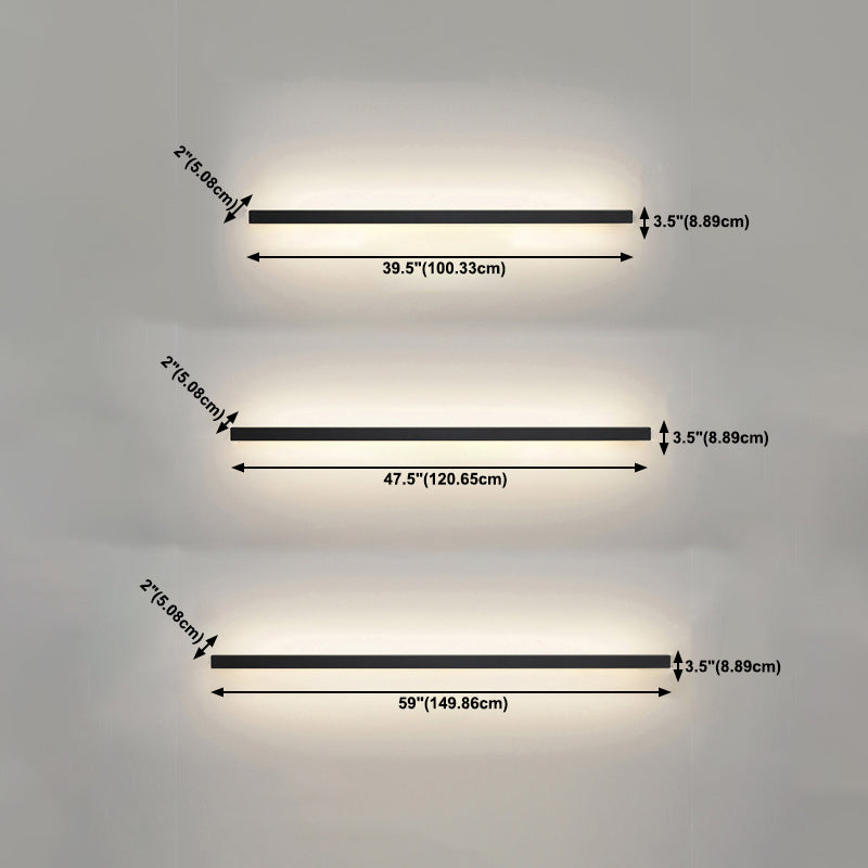 Lampada a monte a parete a parete moderna in stile moderno rettangolo lungo la linea di forma di forma murale per interno