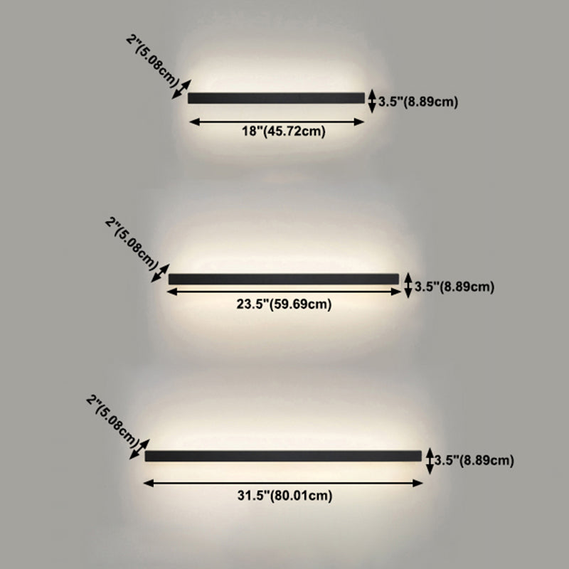 Lampada a monte a parete a parete moderna in stile moderno rettangolo lungo la linea di forma di forma murale per interno