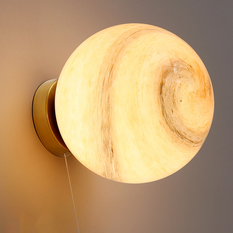 3 Color Opcional Luz Diconce con sombra de vidrio de orbe Astronaut Wall Light