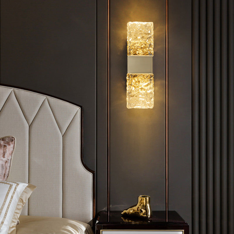 LED LED LIGHT CRISTAL CRISTAL Postmoderna Luz Montada de luz en oro para dormitorio