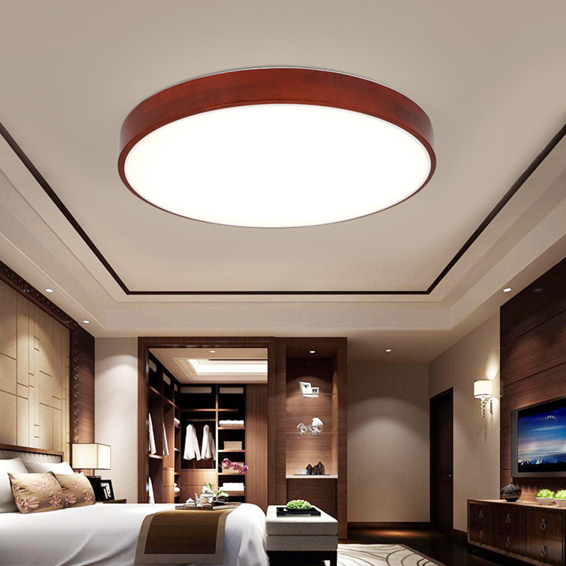 Round Flush Ceiling Light Fixture Modern 1-Light Brown Flush Mount Lamp with Acrylic Shade