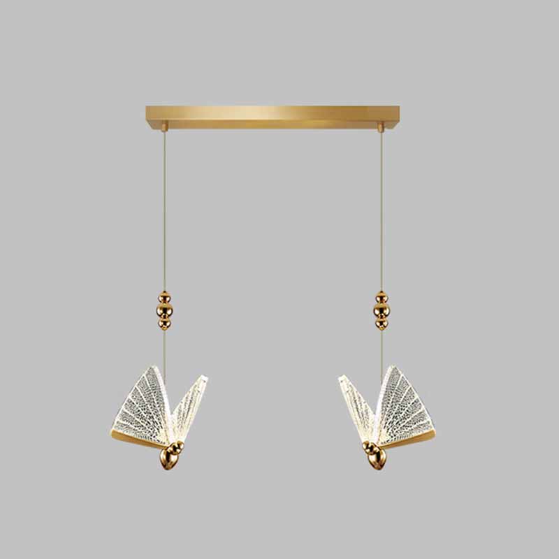 Moderner Schmetterling Anhänger Leuchte Metall LED Schlafzimmer Anhänger Deckenleuchte in klar