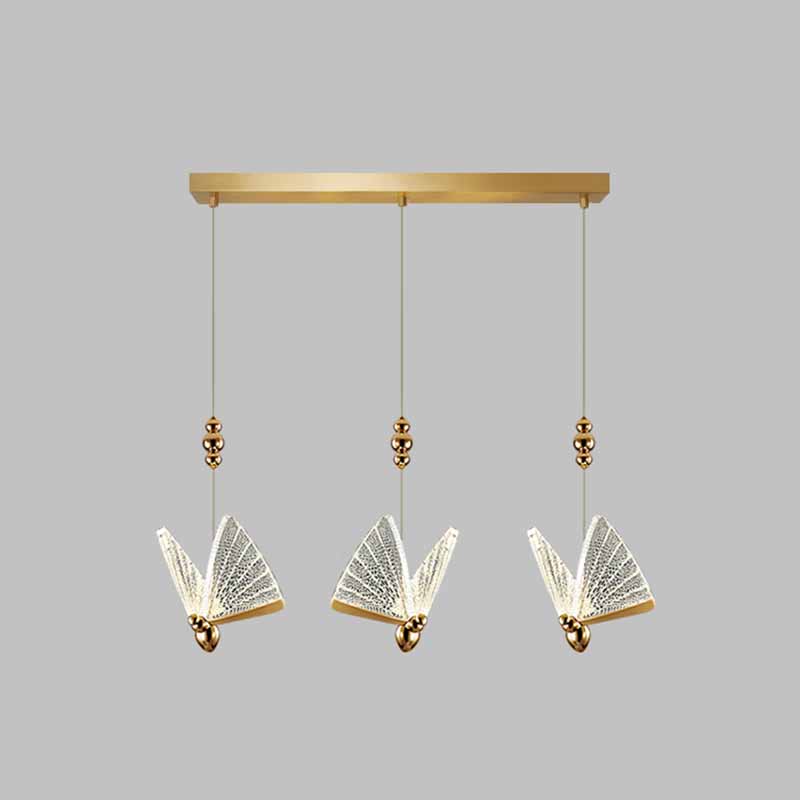 Moderner Schmetterling Anhänger Leuchte Metall LED Schlafzimmer Anhänger Deckenleuchte in klar