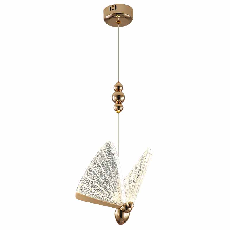 Moderner Schmetterling Anhänger Leuchte Metall LED Schlafzimmer Anhänger Deckenleuchte in klar