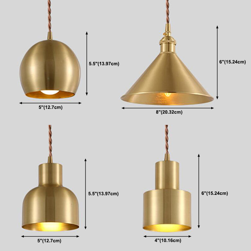 Golden Metal Hanging Light Postmodern Style Pendant Light Hanging Light for Living Room