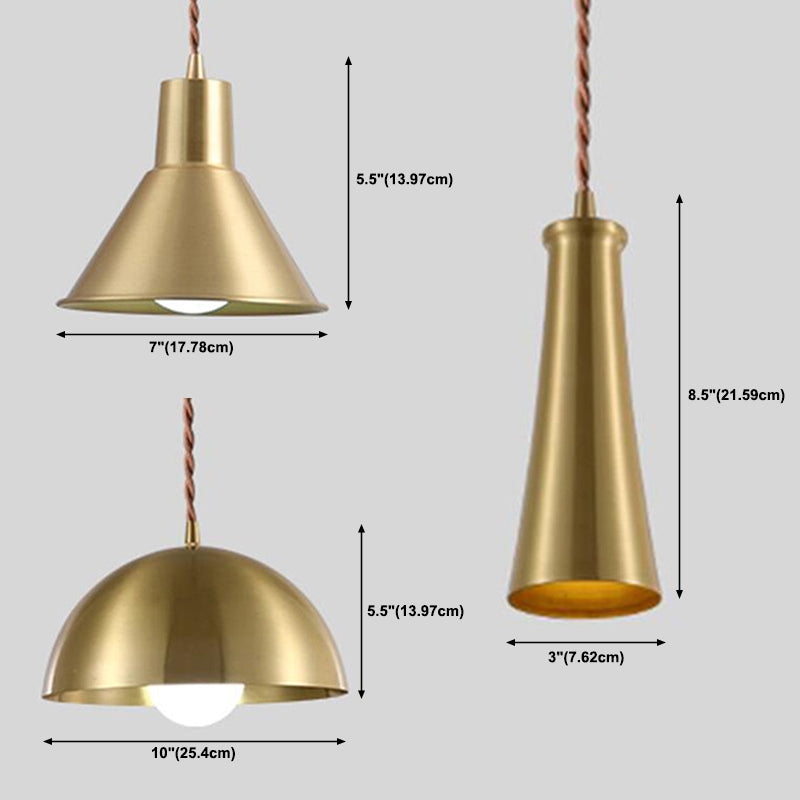 Golden Metal Hanging Light Postmodern Style Pendant Light Hanging Light for Living Room