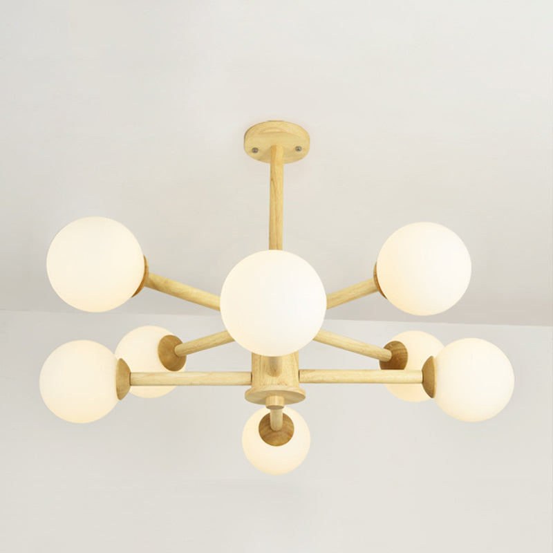 Moderner Globe Kronleuchter-Leuchten mehrköpfiger beige Kronleuchter Anhängerlampe für Restaurant