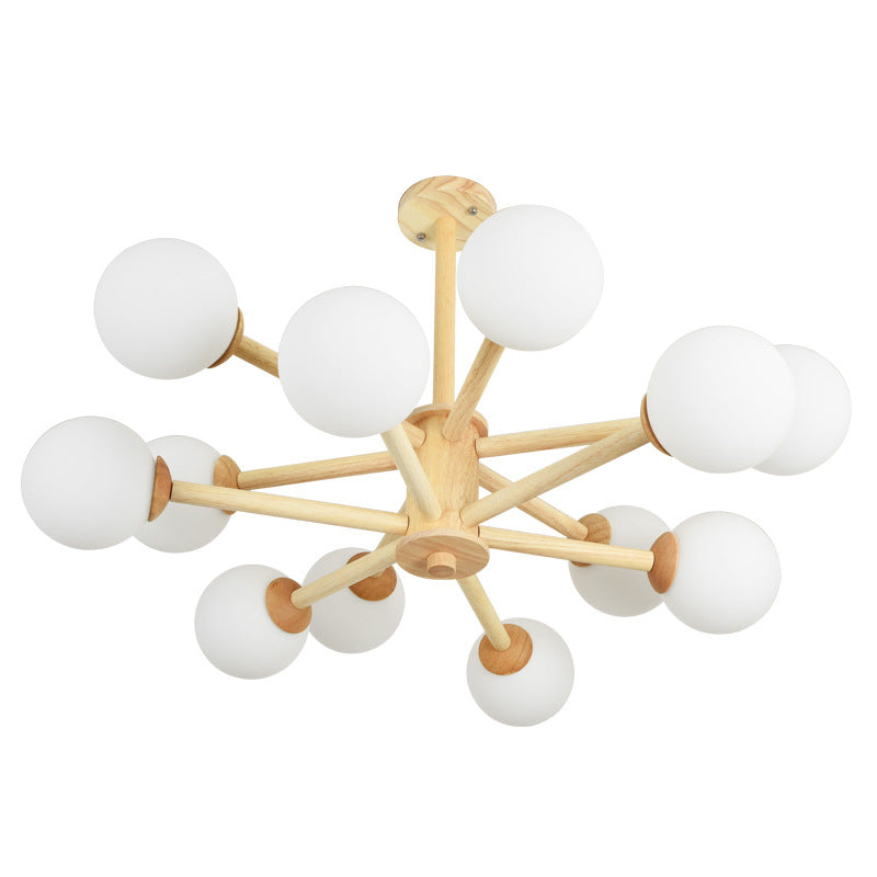 Moderner Globe Kronleuchter-Leuchten mehrköpfiger beige Kronleuchter Anhängerlampe für Restaurant