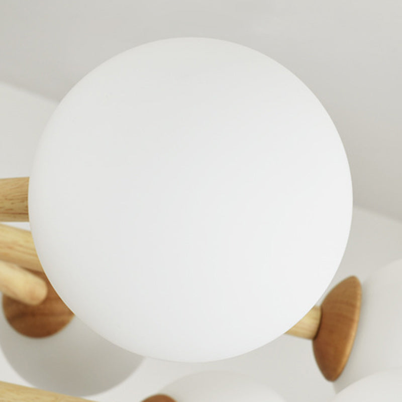 Moderner Globe Kronleuchter-Leuchten mehrköpfiger beige Kronleuchter Anhängerlampe für Restaurant