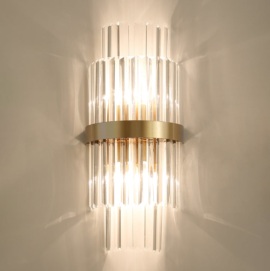 Lampada a parete postmoderna a parete 2 heele lampade con un ombra di cristallo chiaro