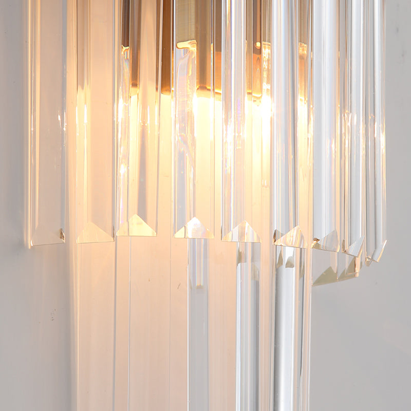 Lampada a parete postmoderna a parete 2 heele lampade con un ombra di cristallo chiaro