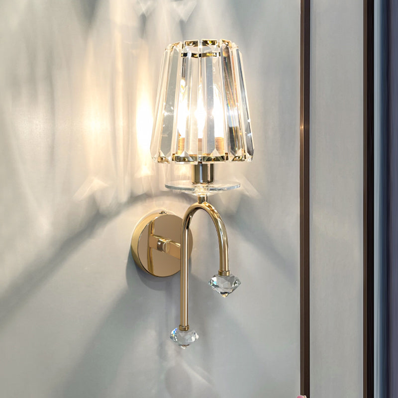 Cylinder/Cone Crystal Sconce Light Postmodern Wall Mounted Light Fixture