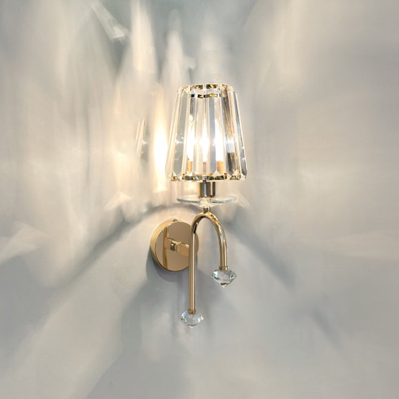 Cylinder/Cone Crystal Sconce Light Postmodern Wall Mounted Light Fixture