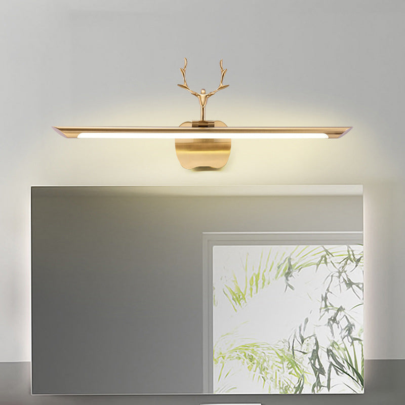 Elegante illuminazione di corna postmoderne con metallo e acrilico per lavaggio per il bagno
