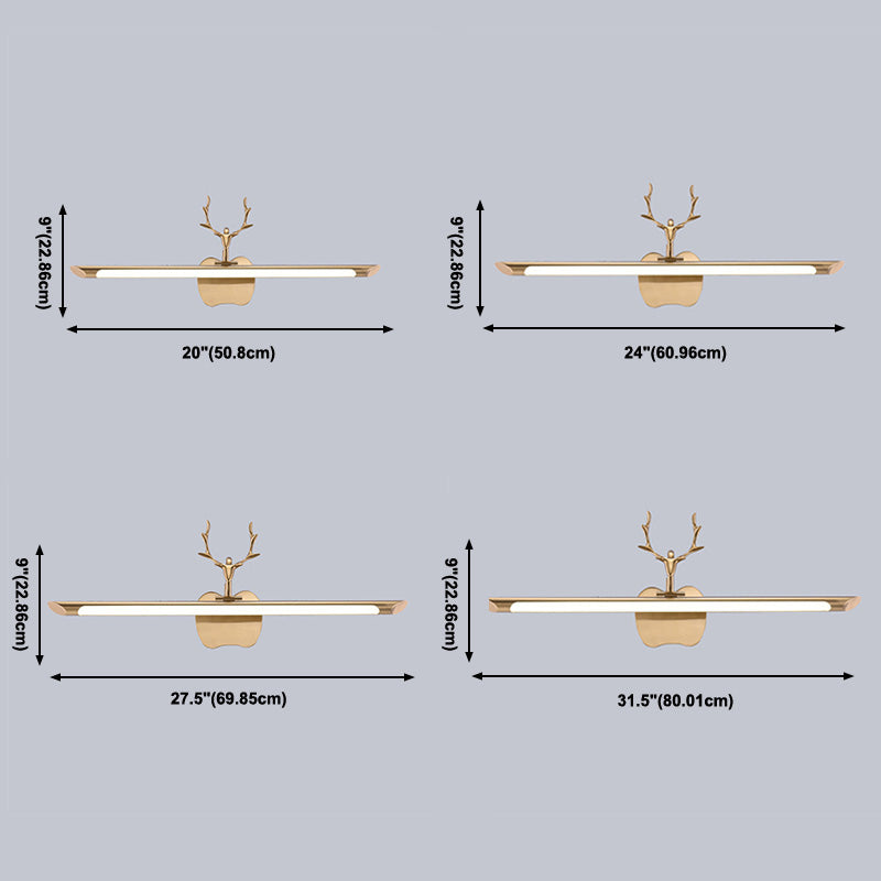 Elegante illuminazione di corna postmoderne con metallo e acrilico per lavaggio per il bagno