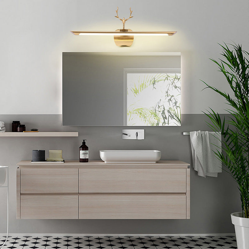 Elegante illuminazione di corna postmoderne con metallo e acrilico per lavaggio per il bagno