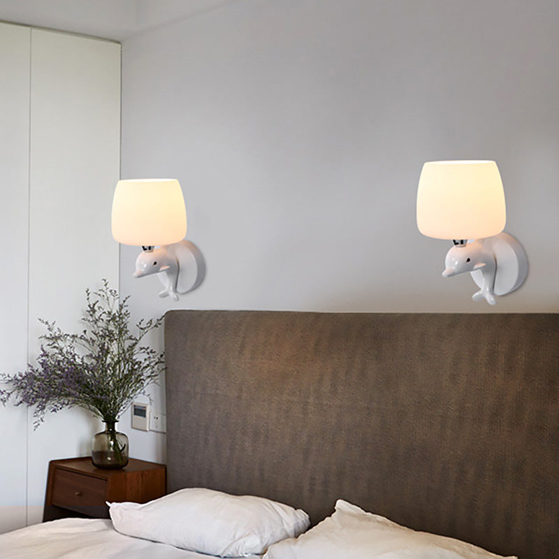 Contemporary Simplicity Wall Sconce Lights Dolphin Shape Light for Bedroom