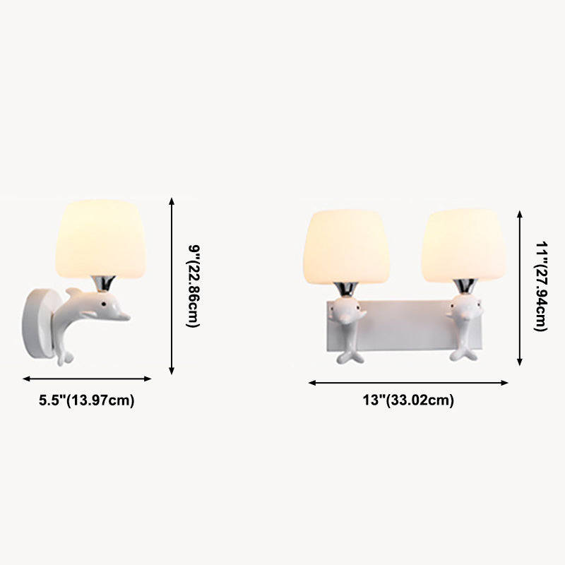 Contemporary Simplicity Wall Sconce Lights Dolphin Shape Light for Bedroom
