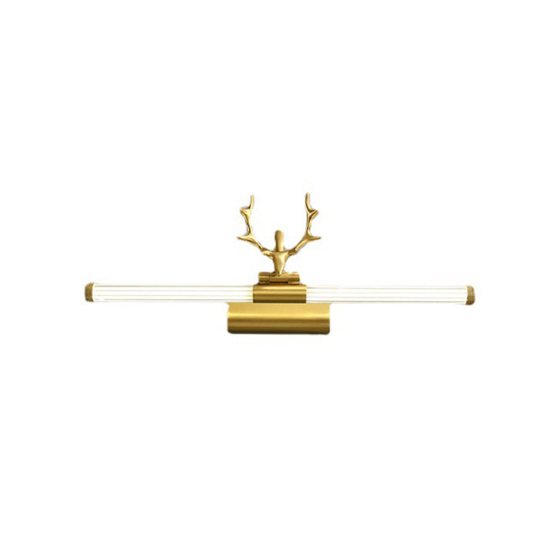 Golden Postmodern Antlers Wall Sconce One-Blub Metal Wall Mounted Lamps for Bathroom