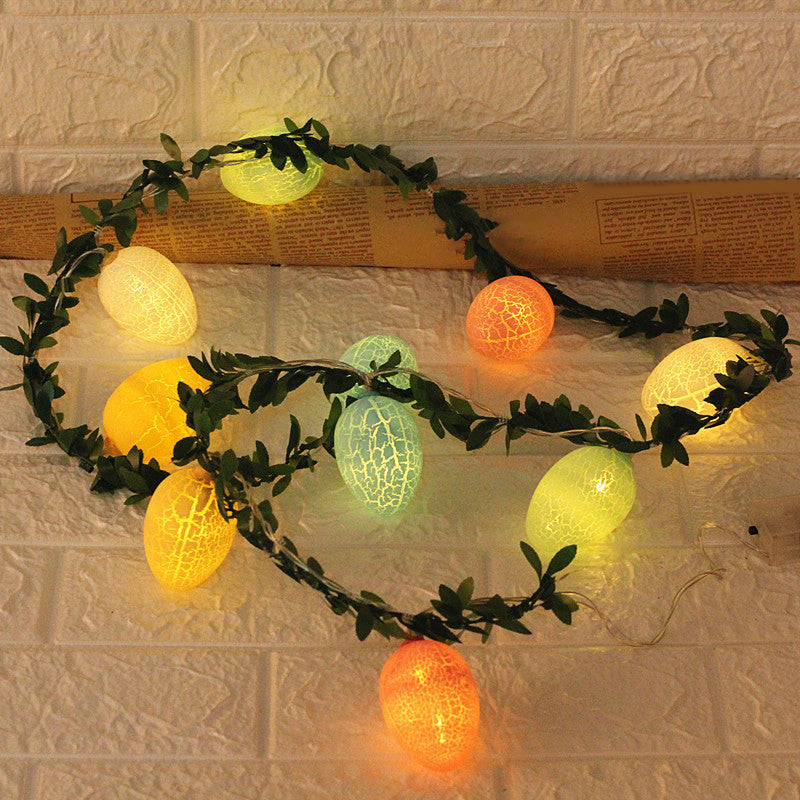Green Vine and Egg String Lamp Decorative 10-Light Plastic Festive Light