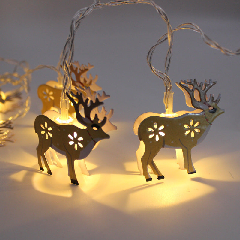 Cartoon Geometric Christmas Lighting Metal Living Room Bedroom LED String Light