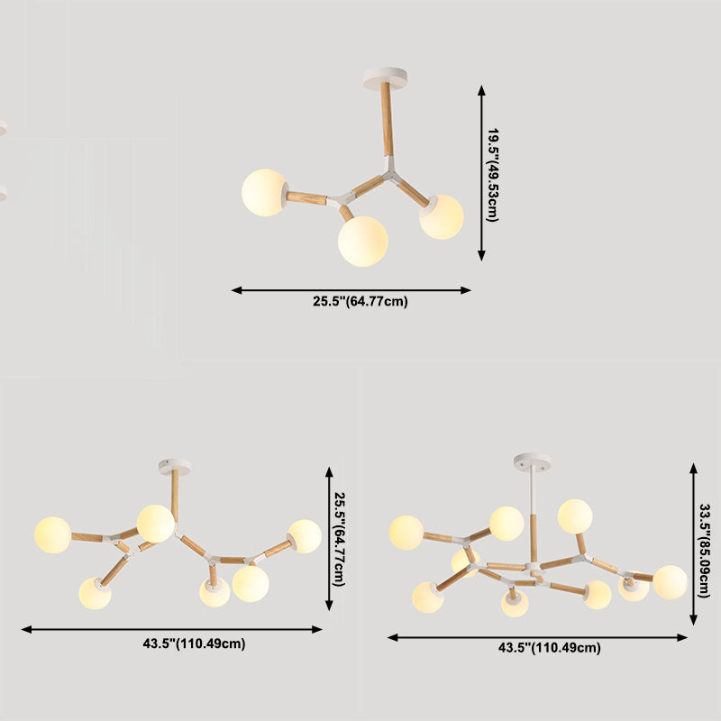 Lampada lampadina a globo Illuminazione a sospensione moderna in vetro bianco per il ristorante
