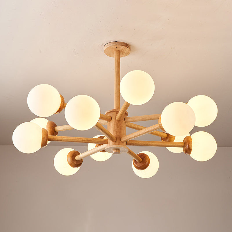 Globe Kronleuchterleuchte moderne Holzheizbeleuchtung für das Restaurant