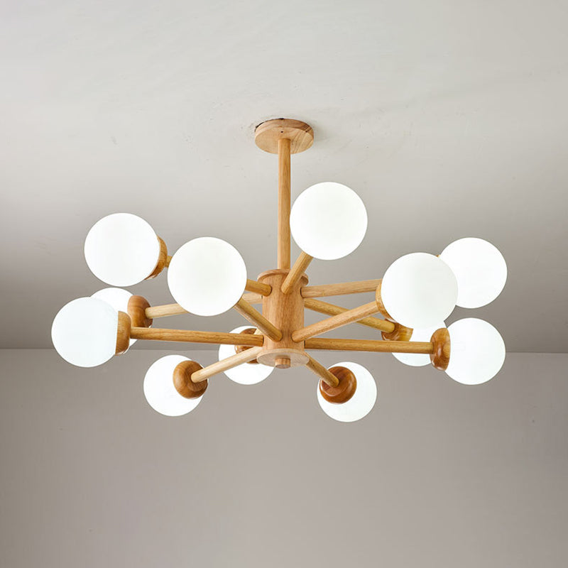 Globe Kronleuchterleuchte moderne Holzheizbeleuchtung für das Restaurant