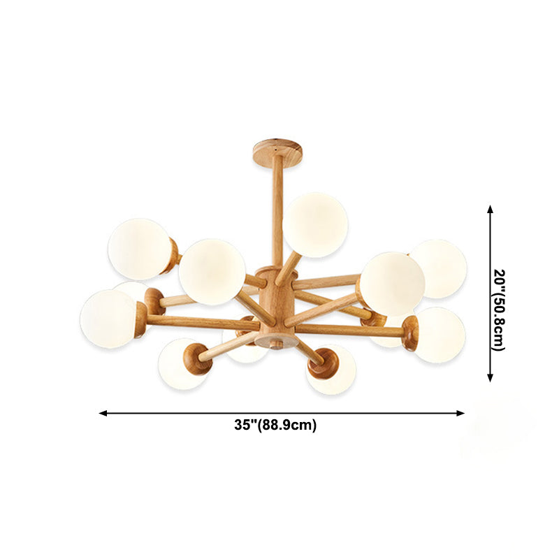 Globe Kronleuchterleuchte moderne Holzheizbeleuchtung für das Restaurant