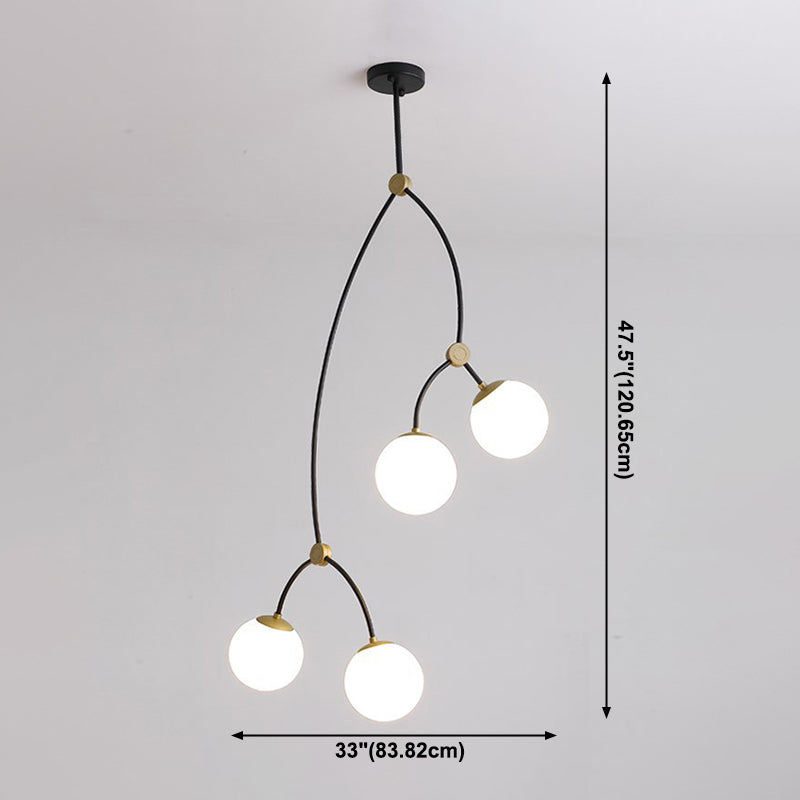 Lampada lampadina a globo Illuminazione a sospensione moderna in vetro bianco per il ristorante