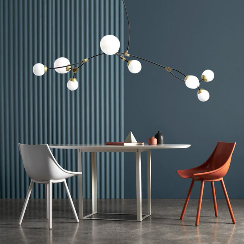 Lampada lampadina a globo Illuminazione a sospensione moderna in vetro bianco per il ristorante