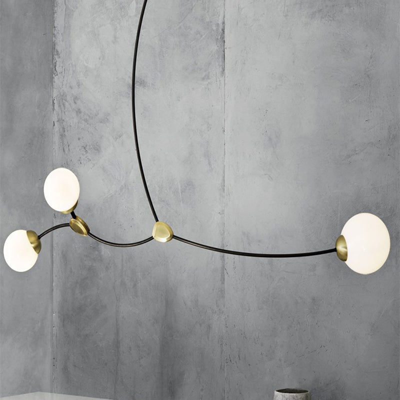 Lampada lampadina a globo Illuminazione a sospensione moderna in vetro bianco per il ristorante