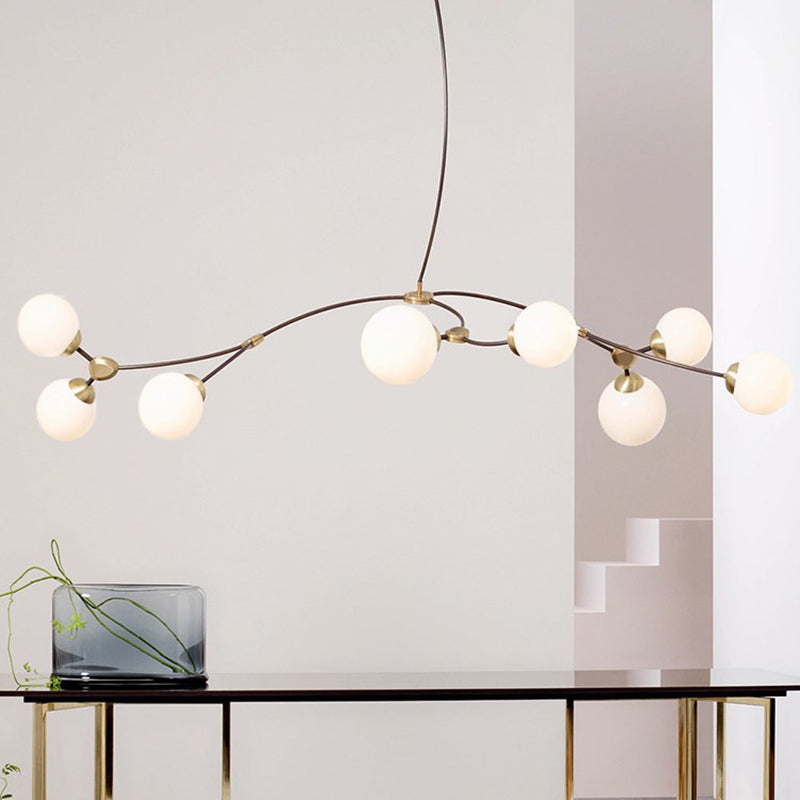 Lampada lampadina a globo Illuminazione a sospensione moderna in vetro bianco per il ristorante