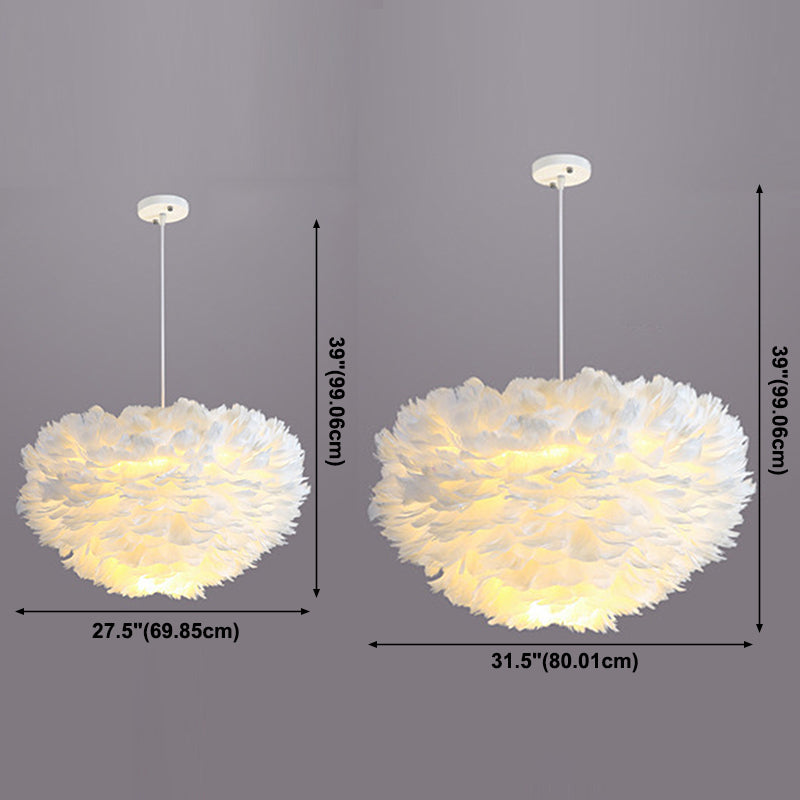 Lámpara de lámpara esférica lámpara moderna simplicidad de plumas de tono colgante para restaurante para restaurante