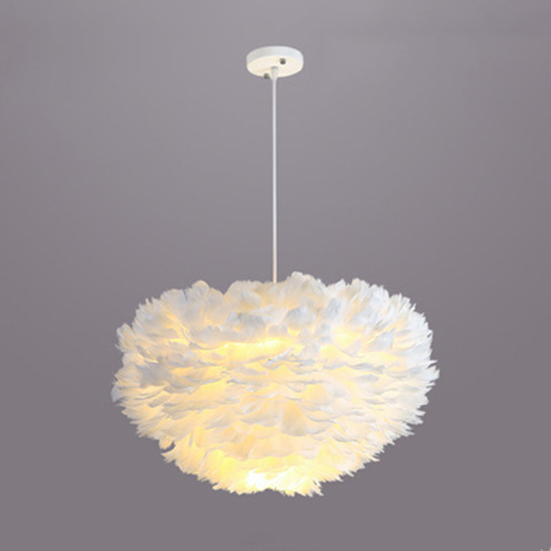 Lámpara de lámpara esférica lámpara moderna simplicidad de plumas de tono colgante para restaurante para restaurante