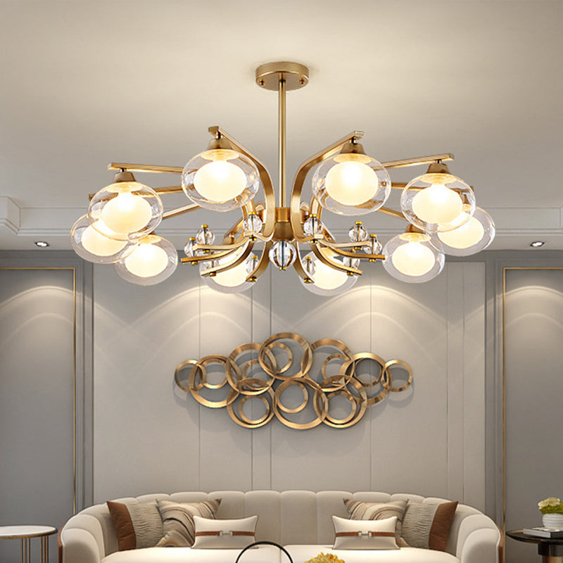 Globe Chandelier Light Fixture Modern Glass Pendant Lighting for Restaurant