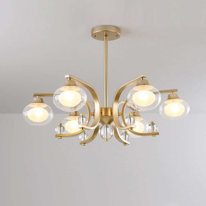 Globe Chandelier Light Fixture Modern Glass Pendant Lighting for Restaurant