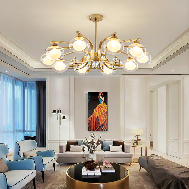 Globe Chandelier Light Fixture Modern Glass Pendant Lighting for Restaurant