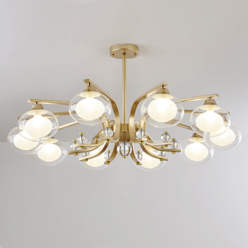 Globe Chandelier Light Fixture Modern Glass Pendant Lighting for Restaurant