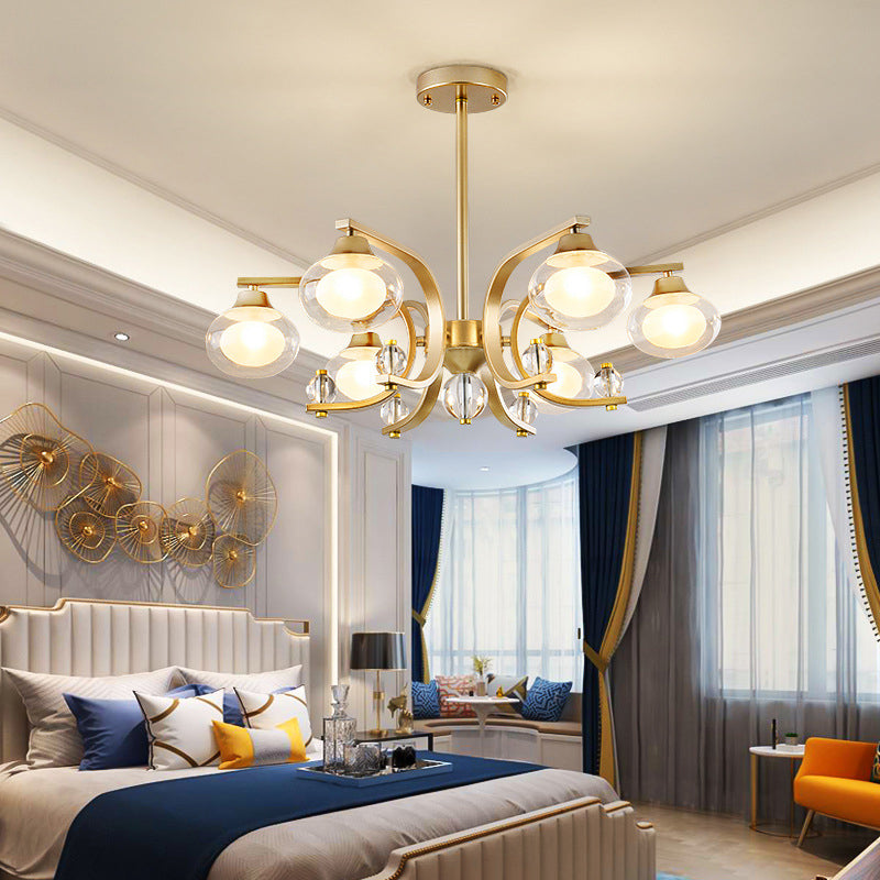 Globe Chandelier Light Fixture Modern Glass Pendant Lighting for Restaurant