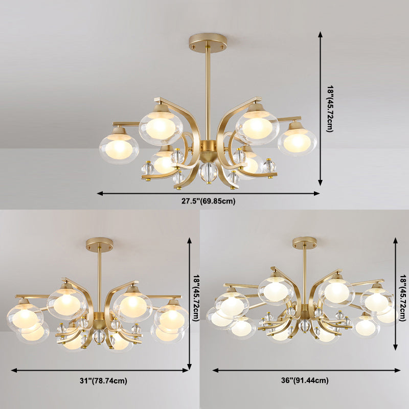 Globe Chandelier Light Fixture Modern Glass Pendant Lighting for Restaurant